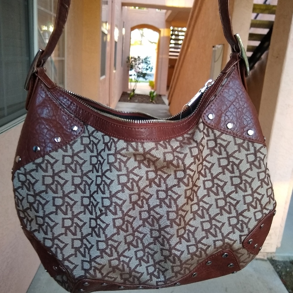 DKNY | studded monogram western shoulder bag - Picture 2 of 6